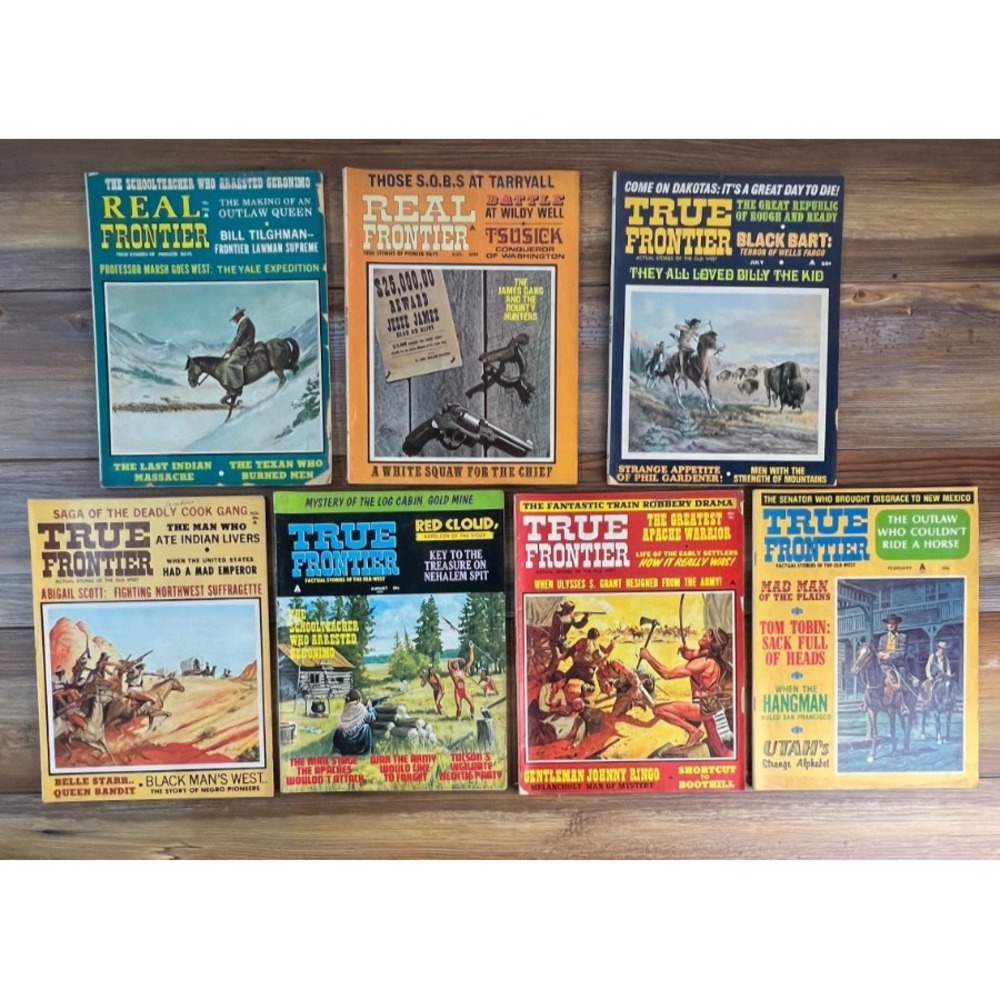 Lot of 7 Vintage True Frontier & Real Frontier Magazines Geronimo Billy the Kid